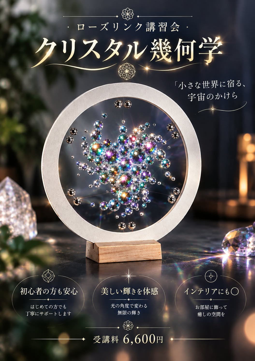 日本ローズウィンドウ協会オリジナル「ローズリンク」クリスタル幾何学